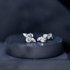Rosec Jewels-Unique Lab Grown Diamond Three Stone Stud Earrings for Women