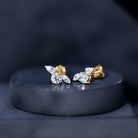 Rosec Jewels-Unique Lab Grown Diamond Three Stone Stud Earrings for Women