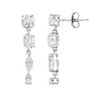 Rosec Jewels-Multi Shape Lab Grown Diamond Dangle Earrings For Bride