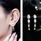 Rosec Jewels-Multi Shape Lab Grown Diamond Dangle Earrings For Bride