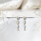 Rosec Jewels-Multi Shape Lab Grown Diamond Dangle Earrings For Bride