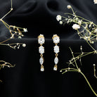 Rosec Jewels-Multi Shape Lab Grown Diamond Dangle Earrings For Bride