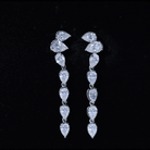 Pear Shape Lab Grown Diamond Dangling Earrings for Women Lab - ( EF-VS ) - Rosec Jewels