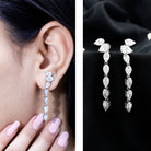 Rosec Jewels-Pear Shape Lab Grown Diamond Dangling Earrings for Women