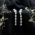Pear Shape Lab Grown Diamond Dangling Earrings for Women Lab - ( EF-VS ) - Rosec Jewels