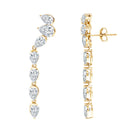 Pear Shape Lab Grown Diamond Dangling Earrings for Women Lab - ( EF-VS ) - Rosec Jewels