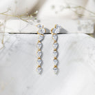Rosec Jewels-Pear Shape Lab Grown Diamond Dangling Earrings for Women