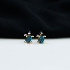 3/4 CT London Blue Topaz Tortoise Stud Earrings London Blue Topaz - ( AAA ) - Quality - Rosec Jewels