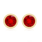 Round Cut Lab Created Ruby Martini Stud Earrings AAAA - Rosec Jewels