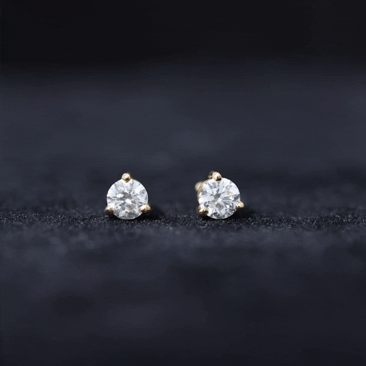 Minimal Round Moissanite Stud Earrings Moissanite - ( D-VS1 ) - Color and Clarity - Rosec Jewels