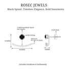 1 CT Classic Black Spinel Jacket Earrings with Diamond Stones Black Spinel - ( AAA ) - Quality - Rosec Jewels