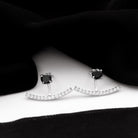 1 CT Classic Black Spinel Jacket Earrings with Diamond Stones Black Spinel - ( AAA ) - Quality - Rosec Jewels