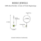1/4 CT Peridot Starburst Hoop Drop Earrings Peridot - ( AAA ) - Quality - Rosec Jewels