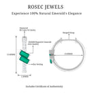3/4 CT Bar Set Baguette Emerald and Diamond Minimal Hoop Earrings Emerald - ( AAA ) - Quality - Rosec Jewels