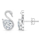 Certified Lab Grown Diamond Swan Stud Earrings Lab - ( EF-VS ) - Rosec Jewels