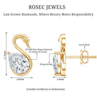 Certified Lab Grown Diamond Swan Stud Earrings Lab - ( EF-VS ) - Rosec Jewels