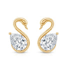 Certified Lab Grown Diamond Swan Stud Earrings Lab - ( EF-VS ) - Rosec Jewels