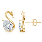 Certified Lab Grown Diamond Swan Stud Earrings Lab - ( EF-VS ) - Rosec Jewels