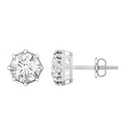 IGI Authenticated Lab Grown Diamond 2 Carat Stud Earrings with 8 Prongs Secure Setting Lab - ( E-VS1 ) - Rosec Jewels