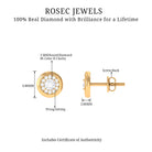 Round Diamond Simple Stud Earrings in Prong Setting Diamond - ( HI-SI ) - Color and Clarity - Rosec Jewels