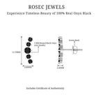 1/2 CT Gold Ear Cuff Earrings with Black Onyx Black Onyx - ( AAA ) - Quality - Rosec Jewels