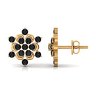1/2 CT Black Onyx Statement Snowflake Stud Earrings Black Onyx - ( AAA ) - Quality - Rosec Jewels