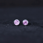 0.75 CT Pink Sapphire Solitaire Stud Earrings in Bezel Setting Pink Sapphire - ( AAA ) - Quality - Rosec Jewels