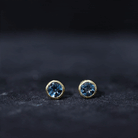 1.25 CT Bezel Set Round London Blue Topaz Solitaire Stud Earrings London Blue Topaz - ( AAA ) - Quality - Rosec Jewels