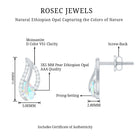 Pear Shape Ethiopian Opal Leaf Stud Earrings with Moissanite AAA - Rosec Jewels