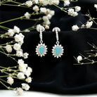 Certified 1.8 Carat Oval Ethiopian Opal Drop Earrings with Certificate AAA 92.5 Sterling Silver - Rosec Jewels