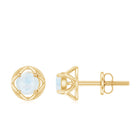 0.7 Carat Moonstone Flower Stud Earrings AAA - Rosec Jewels