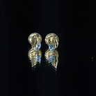 Natural Swiss Blue Topaz Leaf Earrings in Silver AAA 14K Yellow Gold Plated Silver - Rosec Jewels