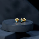 Natural Swiss Blue Topaz Leaf Earrings in Silver AAA 14K Yellow Gold Plated Silver - Rosec Jewels