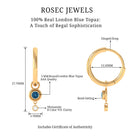 Bezel Set London Blue Topaz and Moissanite Hoop Drop Earrings in Gold London Blue Topaz - ( AAA ) - Quality - Rosec Jewels