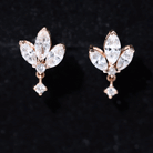 1.75 CT Marquise and Round Cut Diamond Stud Drop Earrings Diamond - ( HI-SI ) - Color and Clarity - Rosec Jewels