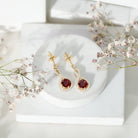 Lab Grown Ruby Diamond Drop Earrings AAAA - Rosec Jewels