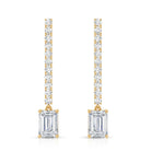 2 Carat Emerald Cut Lab Grown Diamond Bridal Drop Earrings with IGI Certificate Lab - ( E-VS1 ) - Rosec Jewels