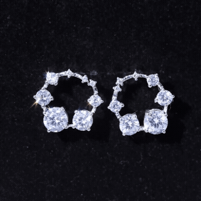 Cubic Zirconia Big Stud Earrings with Screw Backs AAAAA 92.5 Sterling Silver - Rosec Jewels
