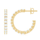 Rosec Jewels-Lab Grown Diamond Hoop Earrings with Screw Back