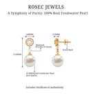 Freshwater Pearl and Diamond Dangle Drop Earrings Freshwater Pearl - ( AAA ) - Quality - Rosec Jewels