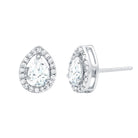 Rosec Jewels-Certified Cubic Zirconia Pear Shaped Earrings with Screw Back