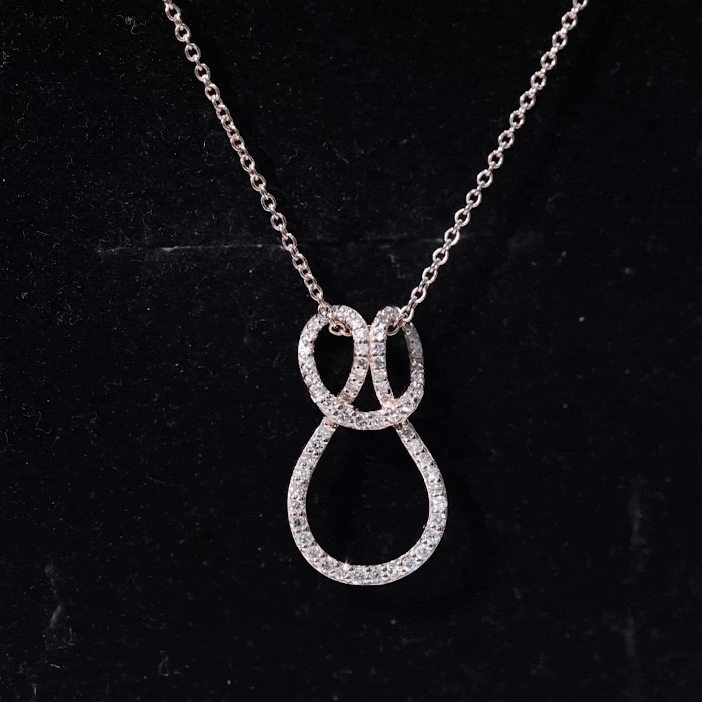 Certified Moissanite Twisted Infinity Pendant Necklace Moissanite - ( D-VS1 ) - Color and Clarity - Rosec Jewels