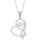Womens Moissanite Infinity Heart Pendant Necklace With Chain D-VS1 - Rosec Jewels