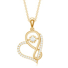 Womens Moissanite Infinity Heart Pendant Necklace With Chain D-VS1 - Rosec Jewels