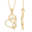 Womens Moissanite Infinity Heart Pendant Necklace With Chain D-VS1 - Rosec Jewels