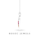 Lab Created Ruby and Diamond Butterfly Heart Necklace AAAA - Rosec Jewels
