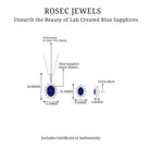 Classic Oval Cut Created Blue Sapphire and Moissanite Halo Jewelry Set Lab Created Blue Sapphire - ( AAAA ) - Quality - Rosec Jewels