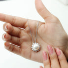 Natural 11 Carat Freshwater Pearl Flower Necklace in Silver AAA 92.5 Sterling Silver - Rosec Jewels