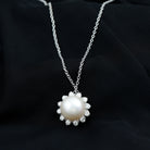 Natural 11 Carat Freshwater Pearl Flower Necklace in Silver AAA 92.5 Sterling Silver - Rosec Jewels