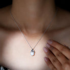 Freshwater Pearl Solitaire Pendant with Silver Leaf - Rosec Jewels